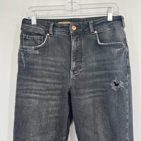 Pilcro by Anthropologie The Vintage Straight Jeans Distressed Black High Rise - Picture 2 of 9